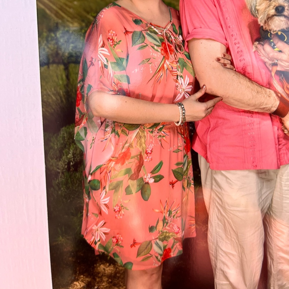 Floral dress Express like new pink tropical mini dress